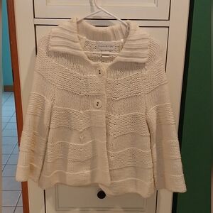 Women's Cream Sweater with Button Detail